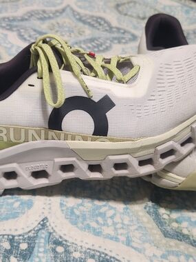 On Running Cloudtec White & Light Green Running Shoe